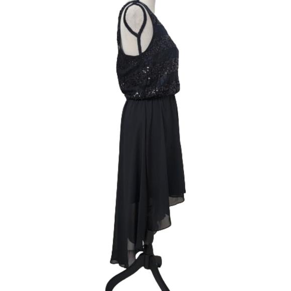 Bisou Bisou, Size 8 Sequin, Lace High Low Hem Cocktail Dress, Gently Used Cond. - Picture 5 of 16